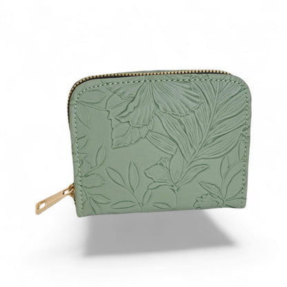 Avira Mini Zip Wallet - Floral Aqua Mint