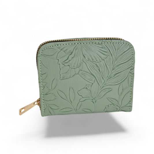 Avira Mini Zip Wallet - Floral Aqua Mint