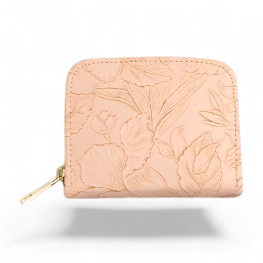Avira Mini Zip Wallet - Floral Pale Peach