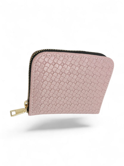 Avira Mini Zip Wallet – Snake Pastel Pink