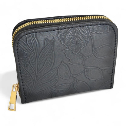 Avira Mini Zip Wallet - Floral Jet Black