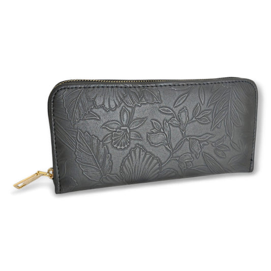 Avira Zipper Wallet - Floral Jet Black