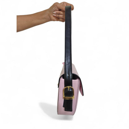 Avira Curve Baguette Shoulder Bag – Baby Pink