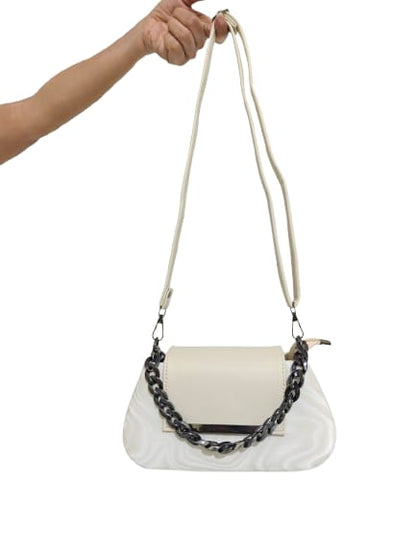 Avira Icon Mini Baguette Sling Bag Off-White