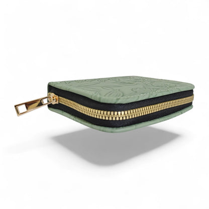 Avira Mini Zip Wallet - Floral Aqua Mint