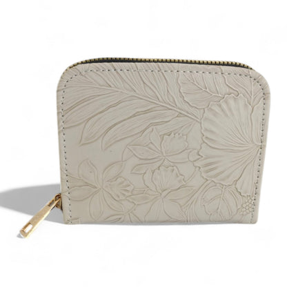 Avira Mini Zip Wallet - Floral Silver Grey