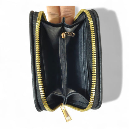 Avira Mini Zip Wallet - Floral Jet Black