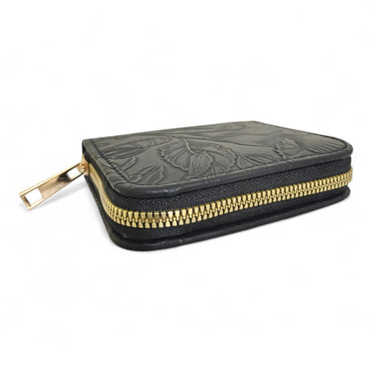 Avira Mini Zip Wallet - Floral Jet Black